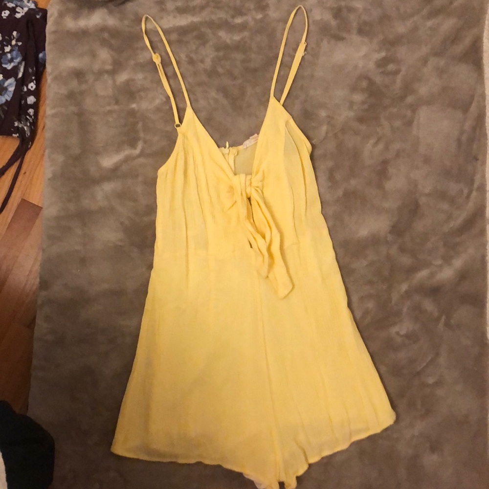 Yellow Tie Front Romper